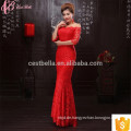 Red Lace Off-Schulter Meerjungfrau Chiffon Guangzhou Abendkleid